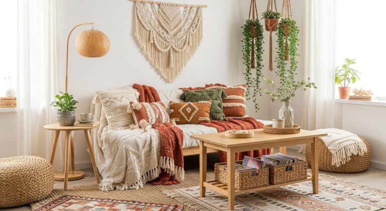 25 Stunning Modern Boho Living Room Ideas For a Cozy Luxe Look