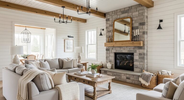27 Cozy Modern Farmhouse Living Room Ideas That Feel Warm and Timeless